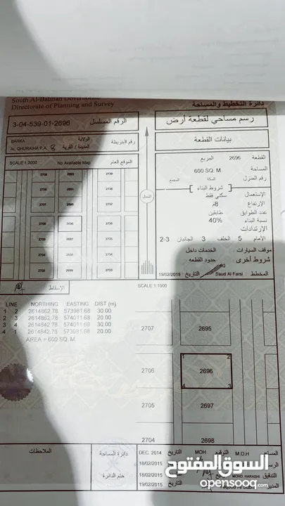 للبيع ثلاث قطع شبك في ولاية بركاء القريحة الثامنة قرب العديد من الاستراحات