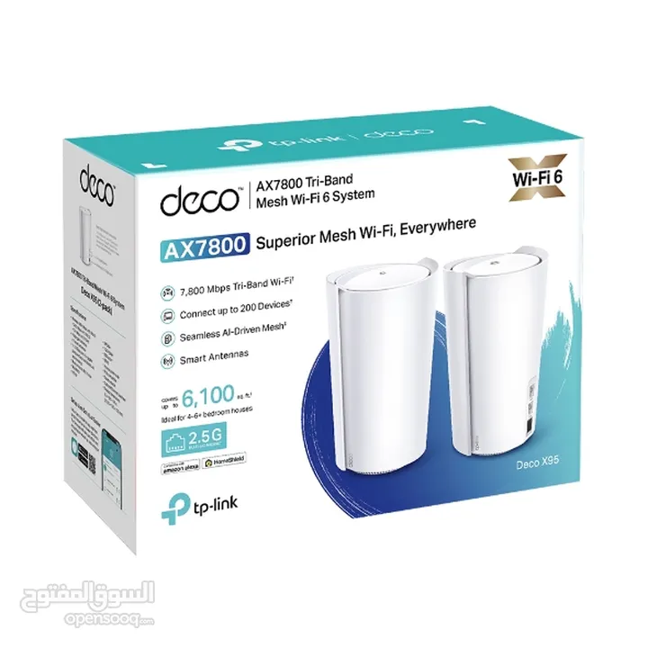 TP-Link Deco  X95  AX7800 Tri-Band Mesh WiFi 6 System 2 Pack