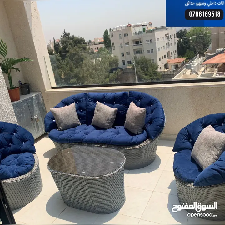 خمس مقاعد وطاوله وسط130دينار اربع مقاعد 100سبع مقاعد وطاولة وسط 180دينار وجميع الوان موجود وتر بروف