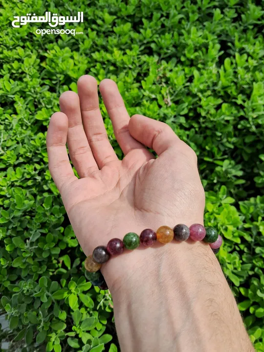 سوارة مجوهرات التورمالين الملون Tourmaline gemstones bracelet