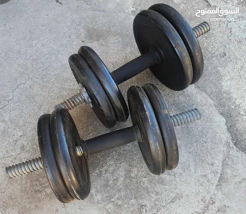 أثقال أوزان مختلفة + جهاز معدة
