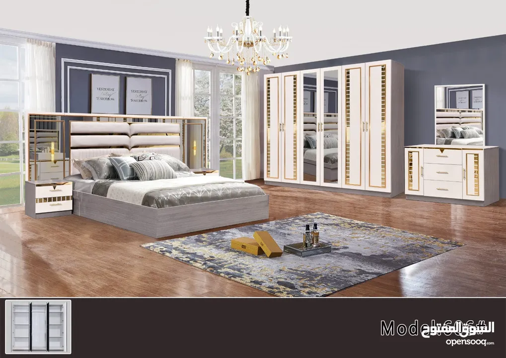 BEDROOM SET 7 PCS WITH MATTRESS/غرف نوم مع دوشج ۷ قطع مع ترکيب