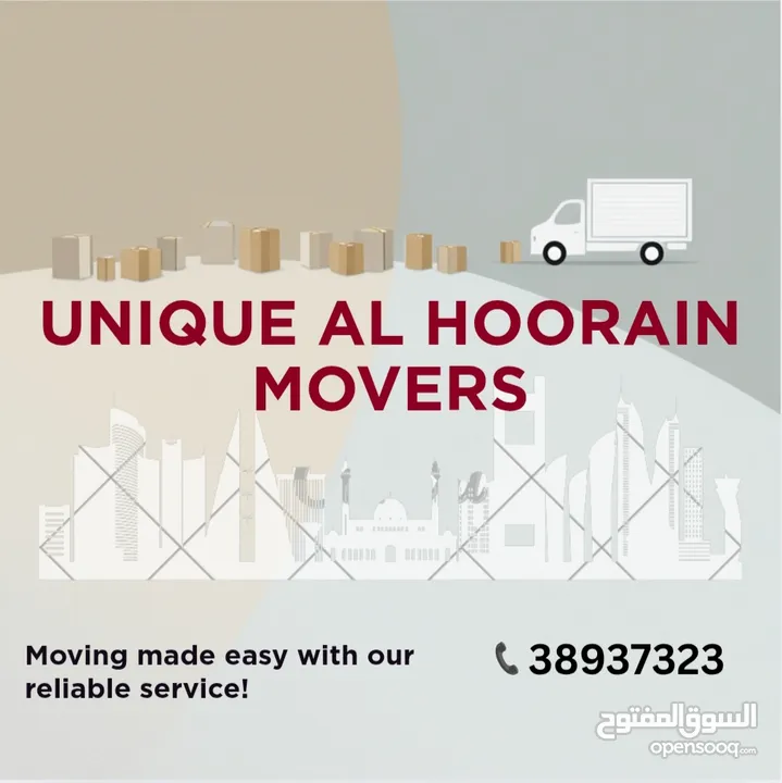 Unique Al Hoorain Packers & Movers. Local & International Moving. Complete Moving /Storage Solution