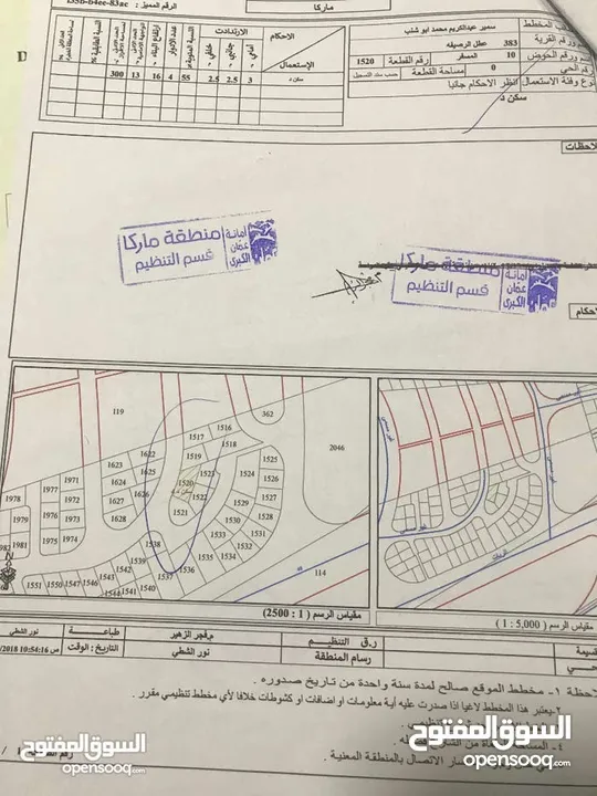 ارض 360م للبيع ماركا خلف السجن و القصر