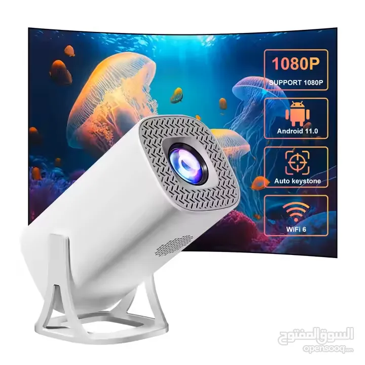 بروجيكتور عالي الدقة اندرويد ويندوز ابل وايفاي Projector Universal S40 Max 4K Auto Keystone