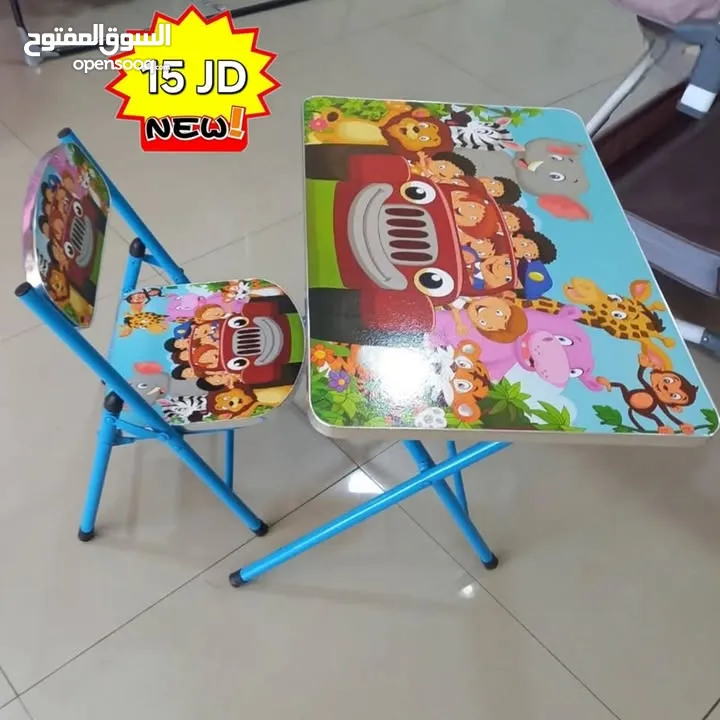 طاولات دراسه وجانبيات  خزاين أطفال قماش بلاستك كراسي طوي عدة  اشكال مكاتب دراسه أطفال وكبار