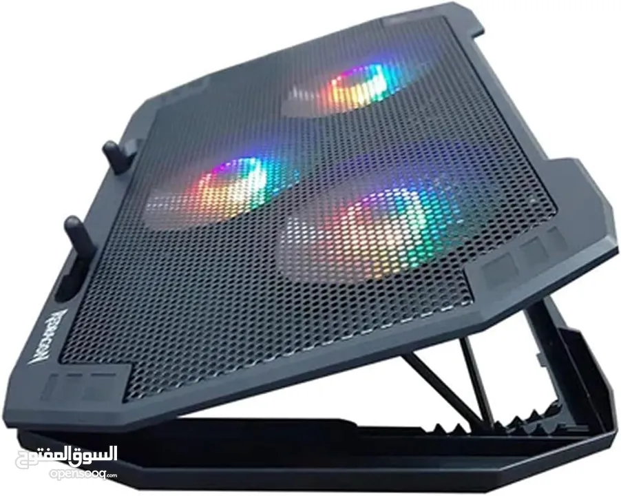 ستاند تبريد الابتوب Redragon GCP511 المميز باضاءة RGB وضعيات ارتفاع عدة للاستعمال المريح