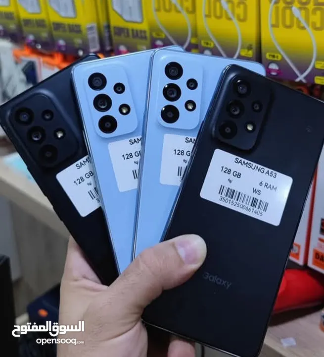 اخو الجديد Samsung A53 5G رام 12 و 16 جيجا 128 و 256 بدون كرتونه هدية كفر ولزقة وشاحن الاصلي وتوصيل
