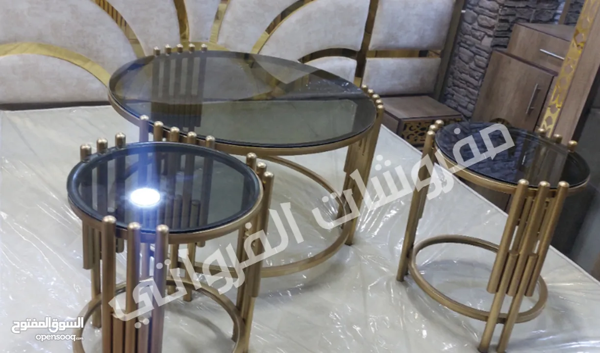 اطقم طربيزات عدة موديلات  حديد وخشب