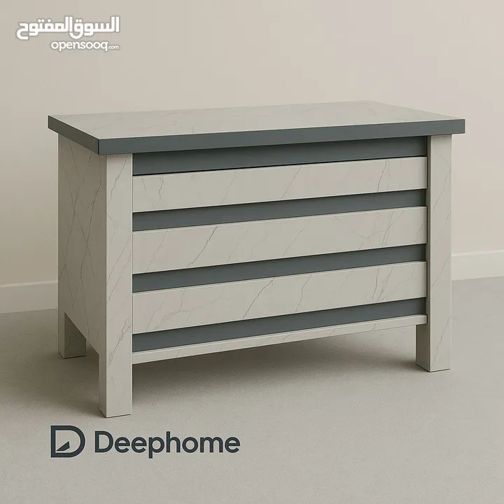 اختر مكتبك بعناية من تشكيلة Deep home الأنيقة، تصميم عملي، خامة فخمة، ومساحات تخزين تريح بالك! مكاتب