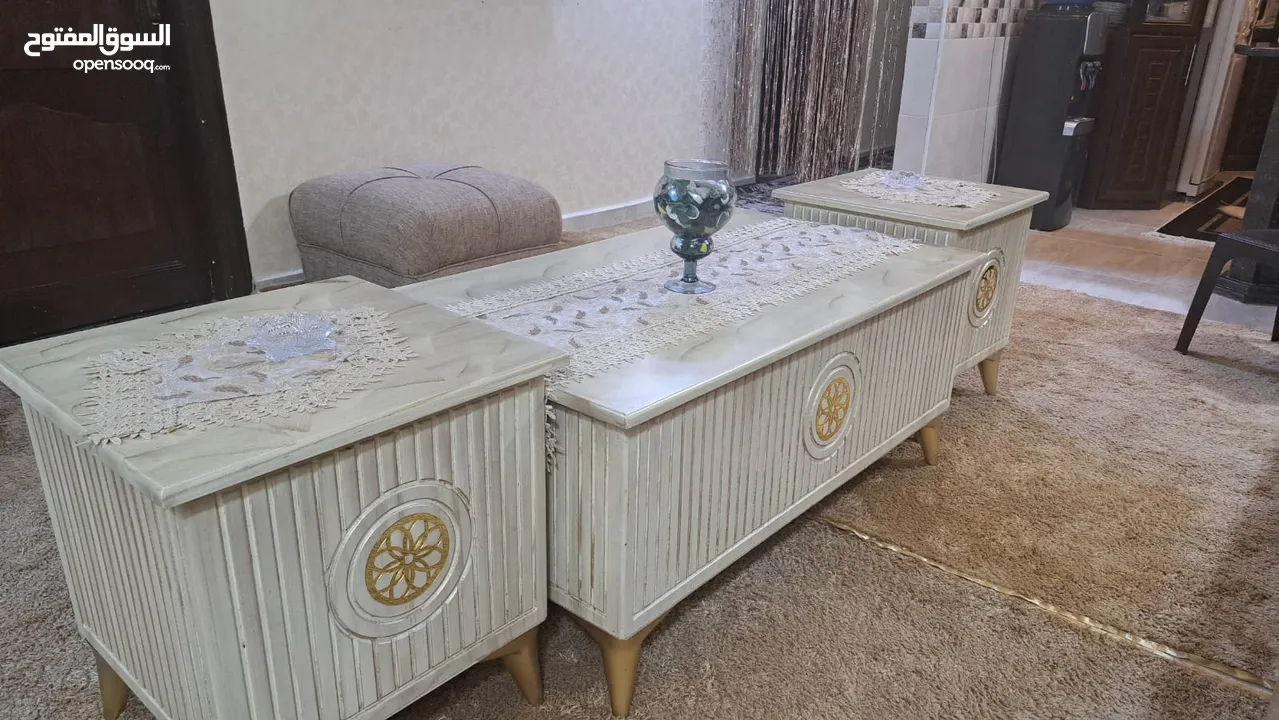 طقم طرابيزات خشب زان  استعمال بسيط جدا