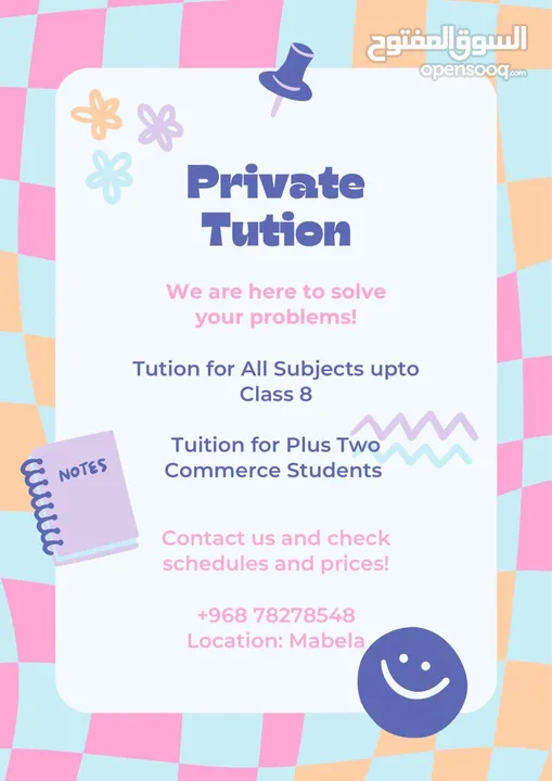Tuition for Students Upto Class 8 & Also for Plus    One & Plus Two Commerce Students - Mabela