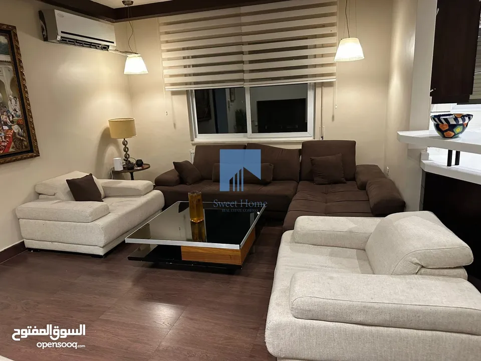 شقة مفروشة فاخرة للبيع في أجمل مواقع خلدا - العوجانية طابق اول 180م تشطيب سوبر ديلوكس