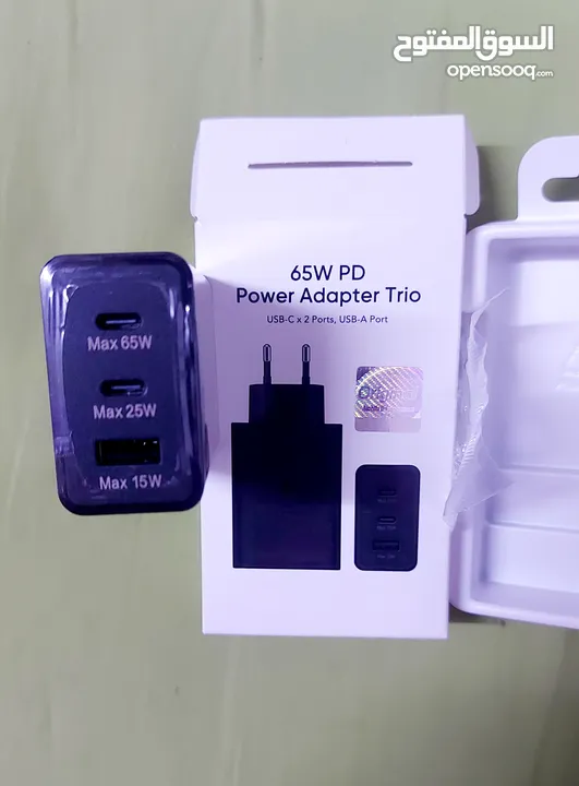 شحن 65W اصلي جديد 3 مداخل ممتاز 15W.25W.65W