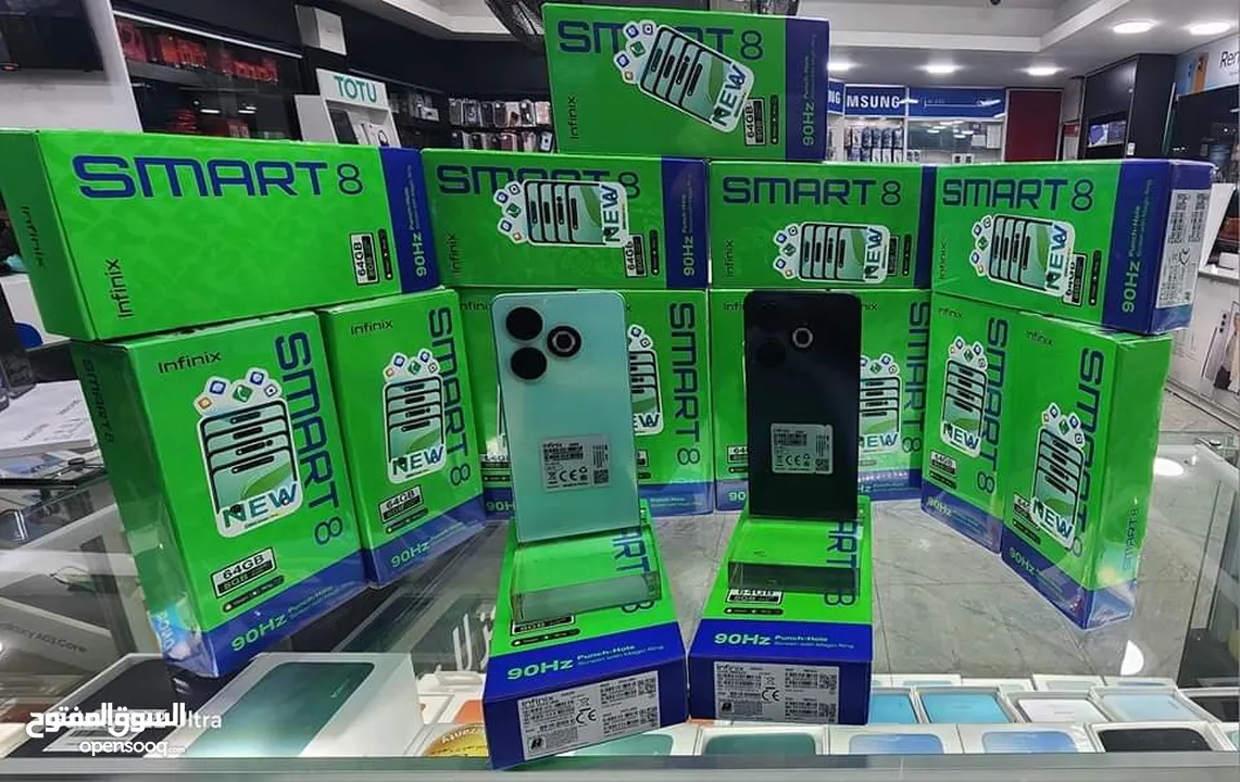 جهاز جديد بالكرتونة Smart 8 رام 6 و  8 جيجا 64 و 128 مكفول سنة متوفر توصيل والوان