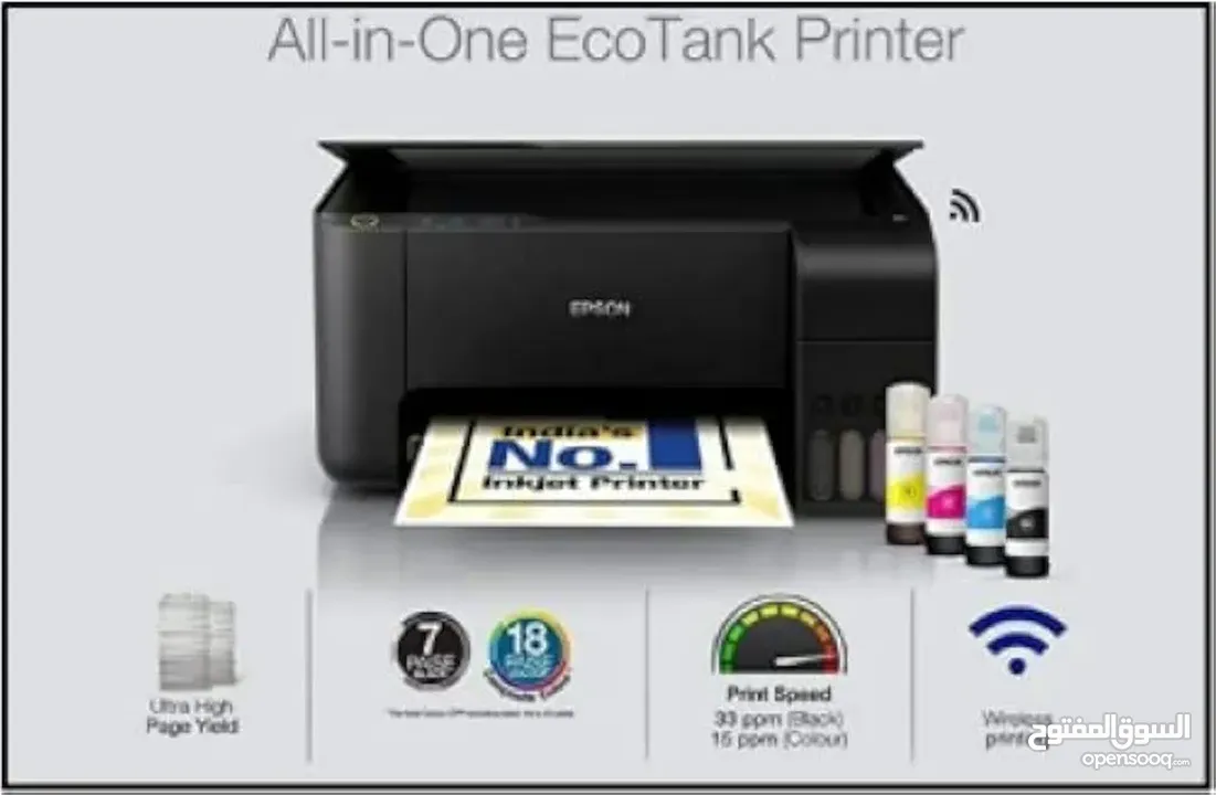 Epson Ecotank L3250 A4 Wi-Fi All-in-One Ink Tank Wireless Colour Home Inkjet Printers Ink, Black