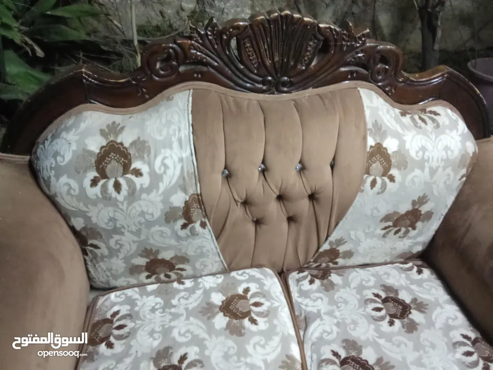طقم كنب خشب زان اصلي ثقيل في عمان