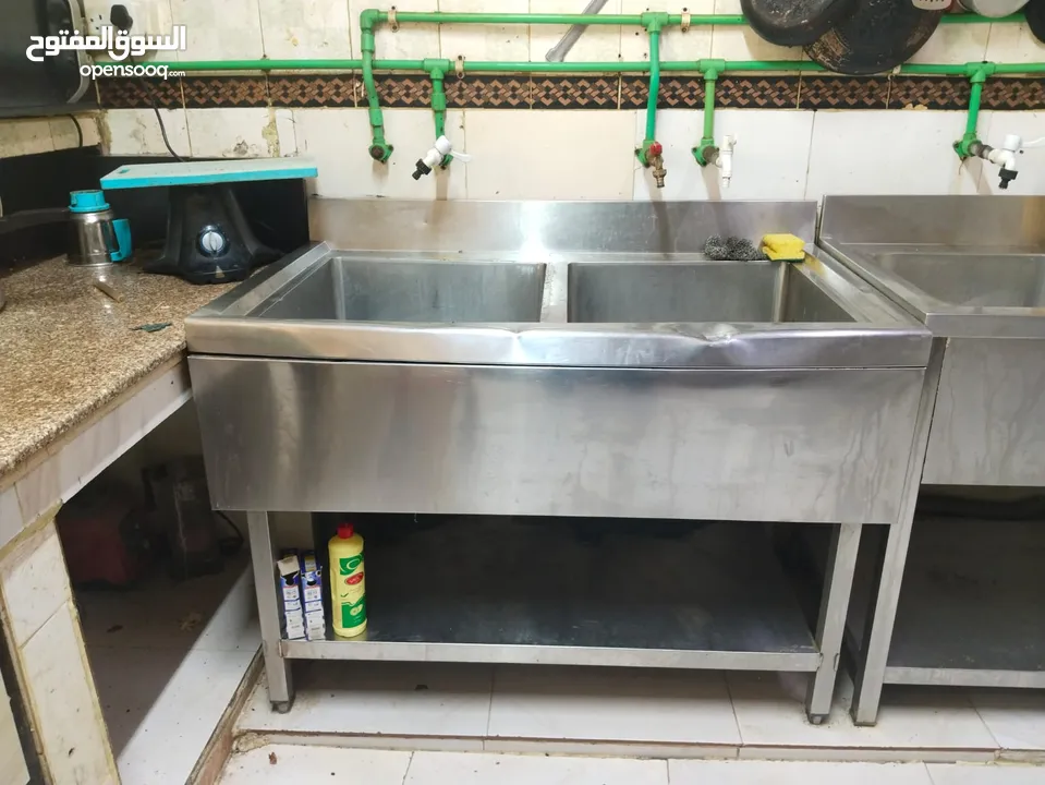 Stainlesss Steel Table and Sink for Coffee Shop