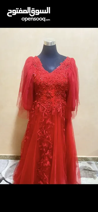 فستان سهرة احمر ورخيص