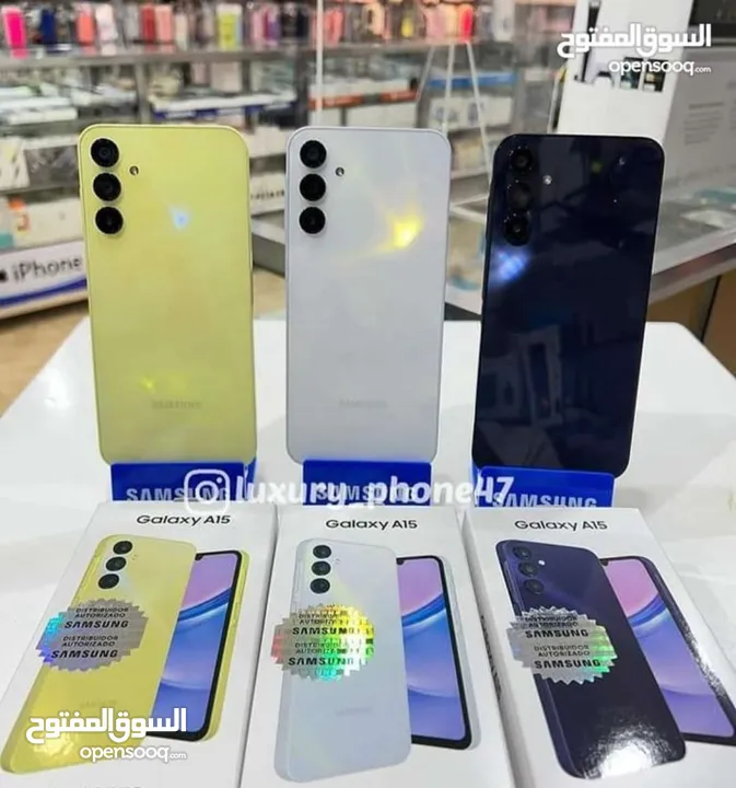 جهاز مشغل ايام Samsung A15 رام 8 و 12 و 16 الجيجا 128 و 256 هدية كفر ولزقة وشاحن الاصلي متوفر توصيل