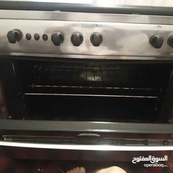 غاز 5 عيون ستاليس ستيل كامل نوع فريش 90 سم شغال ميه ميه للبيع