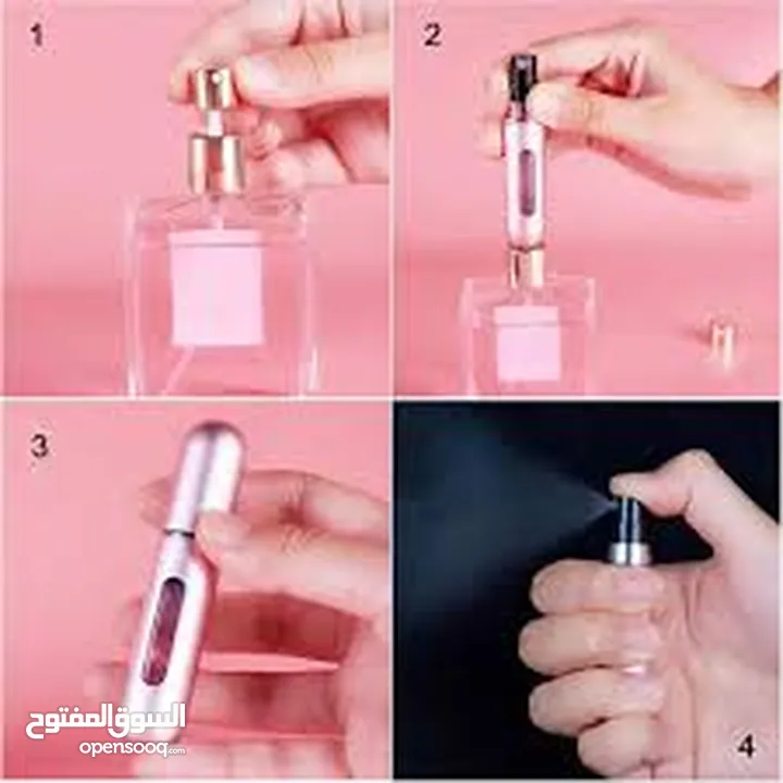 عبوات عطور صغيره تعبئ من زجاجة عطر  بكل سهوله لوضعها بالسياره او الحقيبه دون اخذ زجاحه العطر الكببره
