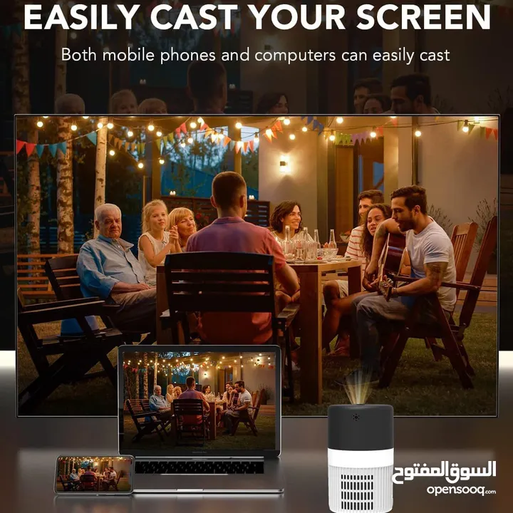 بروجكتر سينمائي منزلي وايرلس صغير وخفيف لمشاهدة الأفلام WIRELESS MINI YT400 HOME PROJECTOR.