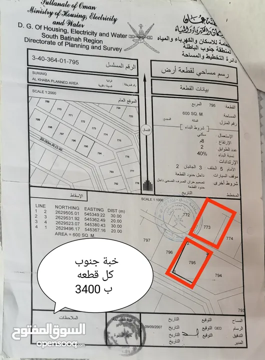 أراضي متنوعة في ولاية السويق