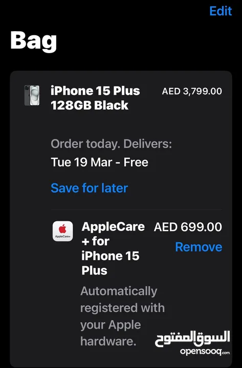 iPhone 15 Plus 128GB Brand New with Apple Care Plus 2 years