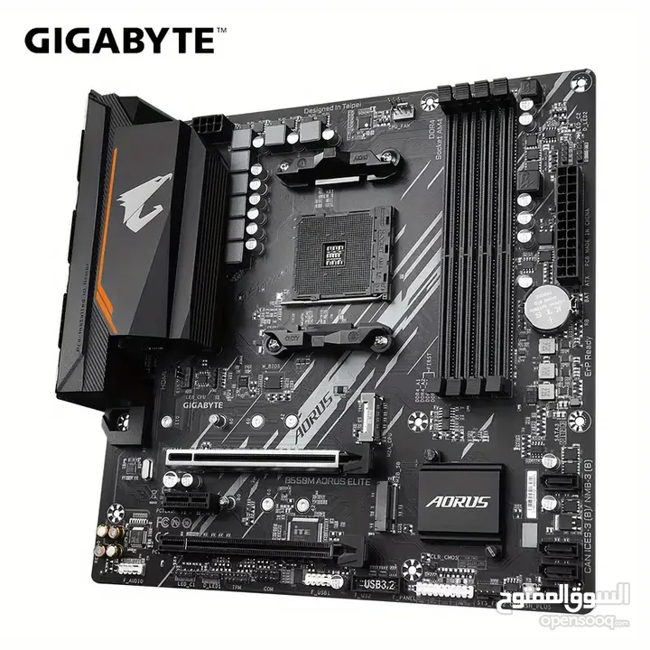 مذربورد اوروس لمعالجات اي ام دي رايزن جيل 3000 - 5000 GIGABYTE B550M AORUS ELITE DDR4/AMD RYZEN CPU