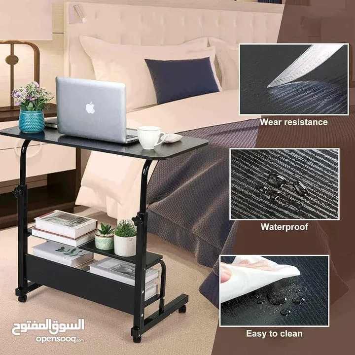 طاولة لابتوب خشبية بتصميم عصري ومتين سطح واسع يكفي لابتوب، دفتر محاضرات، كتب وأقلام وحتى القهوة .