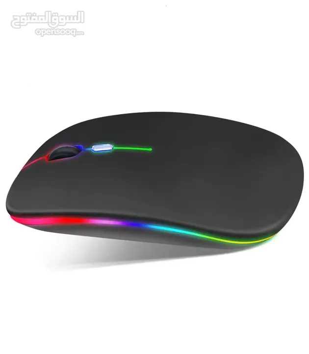 Microkingdom BT3000 2.4G Rechargeable Wireless Bluetooth Mouse RGB Light ماوس وايرليس مع ماوسباد