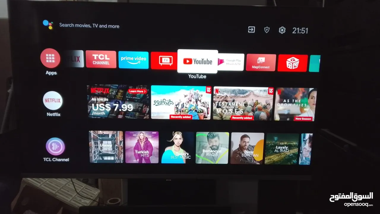 TCL 50 inches smart 4k with original remote and stand Hdmi USB