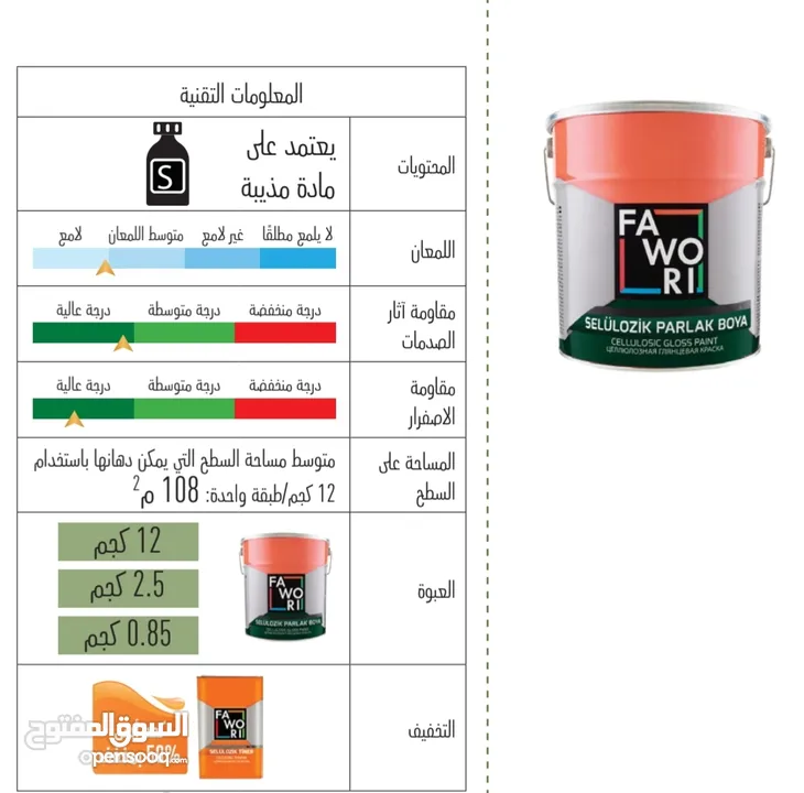 شركة فاوري للأصباغ التركية_فرع كربلاء (اصباغ ، طلاء ، دهان ، صبغ ، معجون ، اساس ، مخشن ، عازل ، خشب