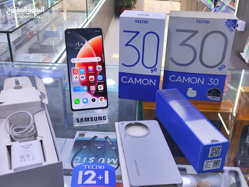 حبه عن الجديده CAMON 30 5G جيجا 512 رام 24 معه كامل اغراضو وسماعه الاصلية متوفر توصيل