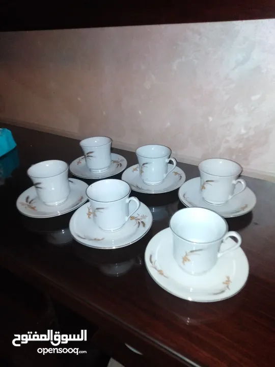 6فنجان شاي بالطبق صيني جديد لم يستخدم