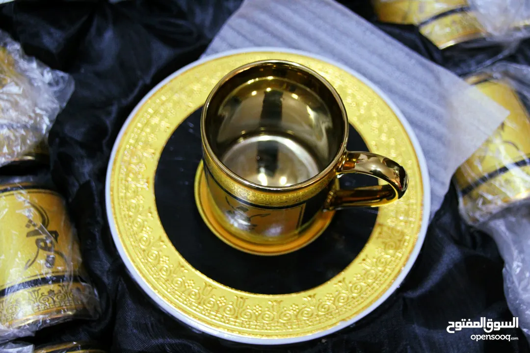 طقم فناجين قهوة مذهب فاخر Golden coffee cups set