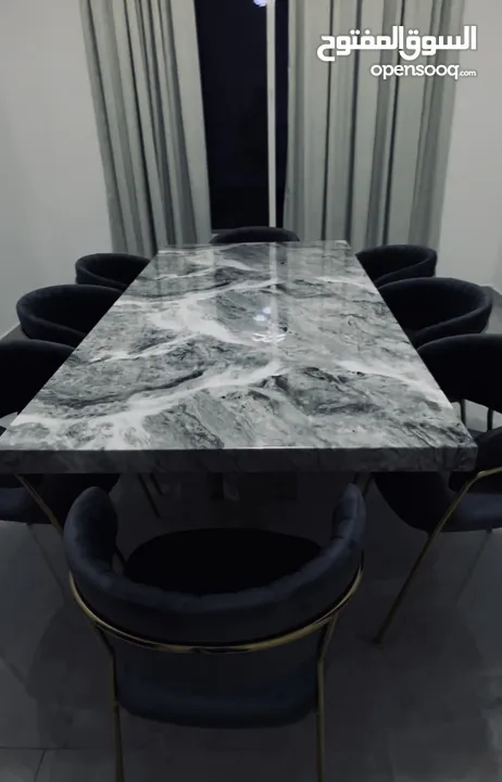 Marble dining table 8 peopls