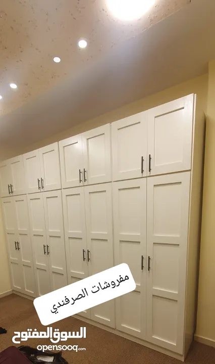 خزائن ملابس خشب لامنيت 18م حجم كبير قياس 320 عرض  ارتفاع 240 تفصيل حسب المقاس الون اختياري  كفاله خم