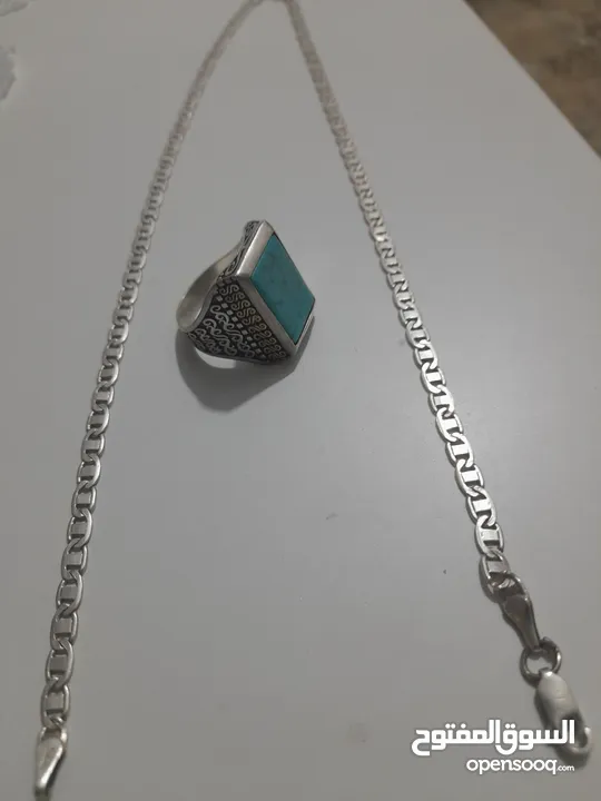 خاتم وسنسال فضه البيع