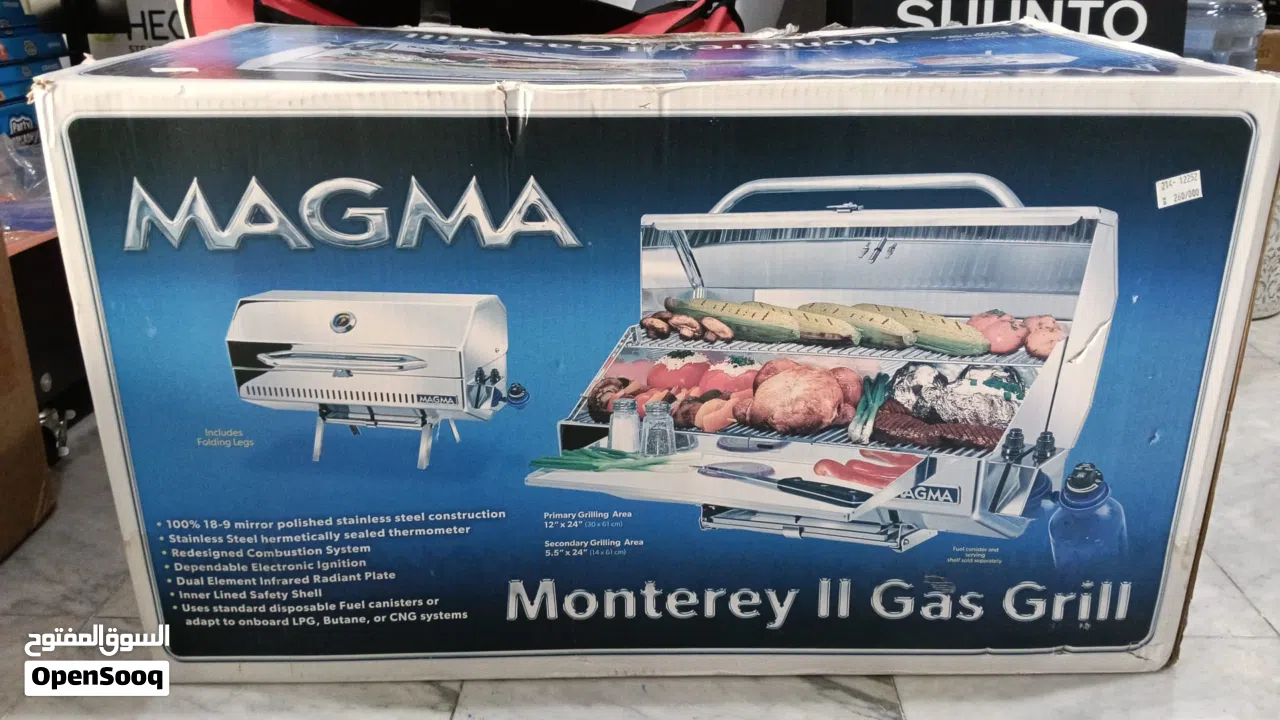 Magma Monterey II Classic Gourmet Gas Grill, A10-1225-2 – Portable Stainless Steel Marine BBQ Grill