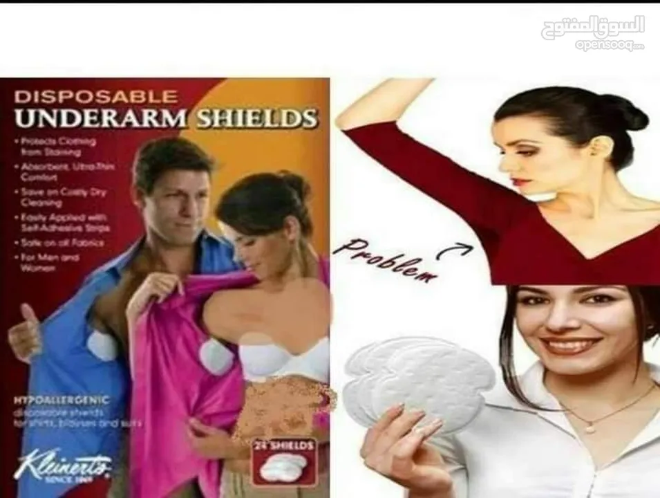 لاصقات امتصاص العرق ومنع التسرب للملابس قطعه قطنيه لامتصاص عرق توضع على الملابس من الداخل ملابس