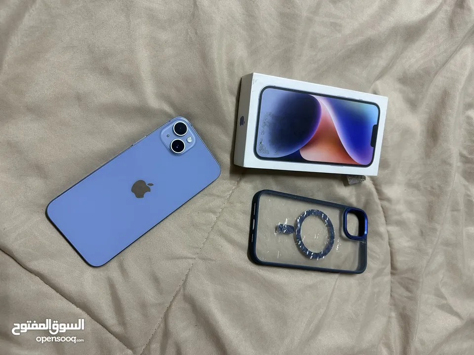 ايفون 14 بلس لون ازرق وكاله للبيع