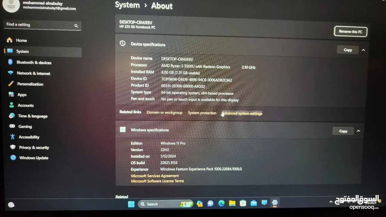 laptop hp 256 ssd AMD