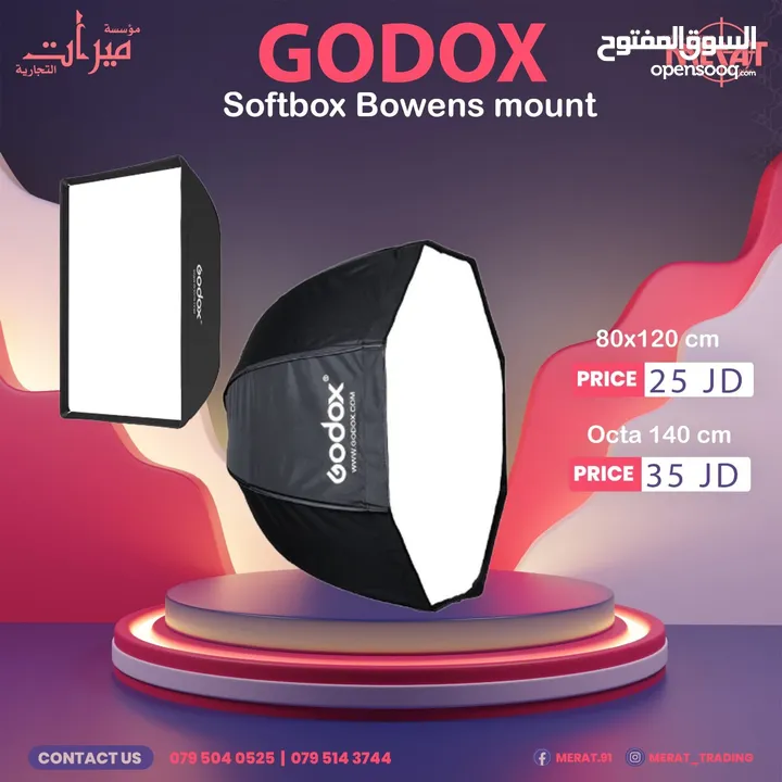 معدات تصوير احترافي اضاءه متخصصه من ماركة Godox شبه جديد استعمال واحد فقط