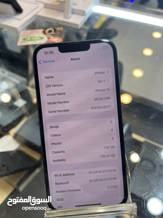 مستعمل وكالة بطارية اصلية 89% iPhone 13-128GB متوفر لدى سبيد سيل ستور