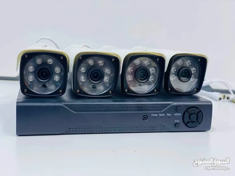 مجموعة كاميرات مراقبة من ماركة AHD اربع كامرات دقه 4k