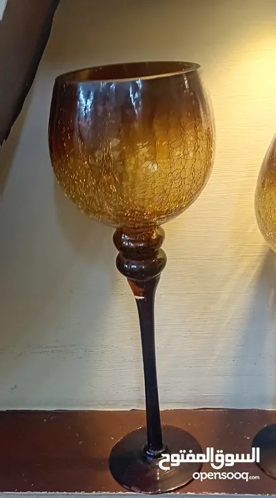 طقم 3 قطع كاسات لون بني واسود