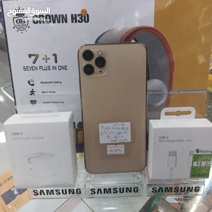 ايفون 11 pro max  جيجا 64 و 256 بدون كرتونه مغير شاشه اصلي هدية كفر ولزقة وشاحن الاصلي متوفر توصيل