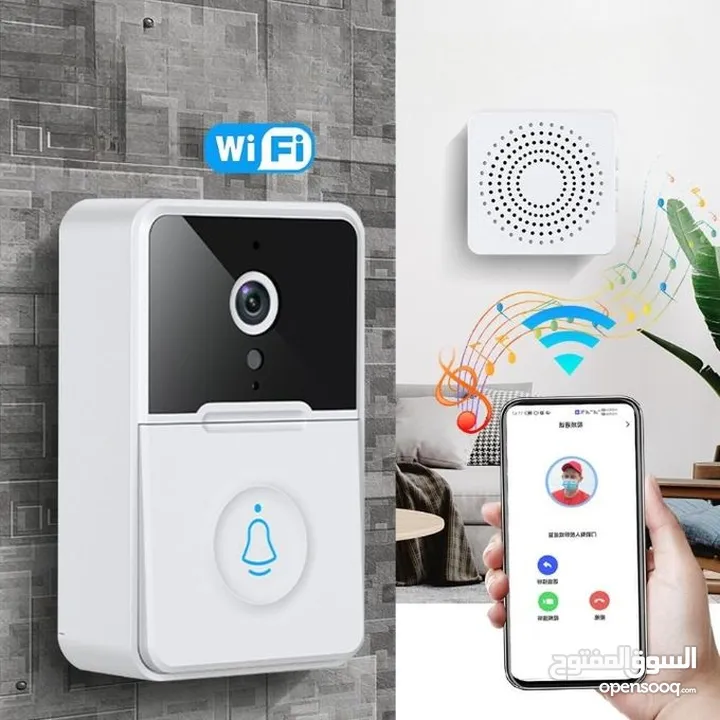 جرس انتركم كاميرا ذكي يعمل بالواي فاي wifi
